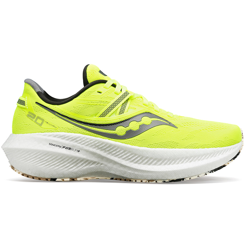 Women's Saucony Triumph 20, Citron/Black, 11 B Medium